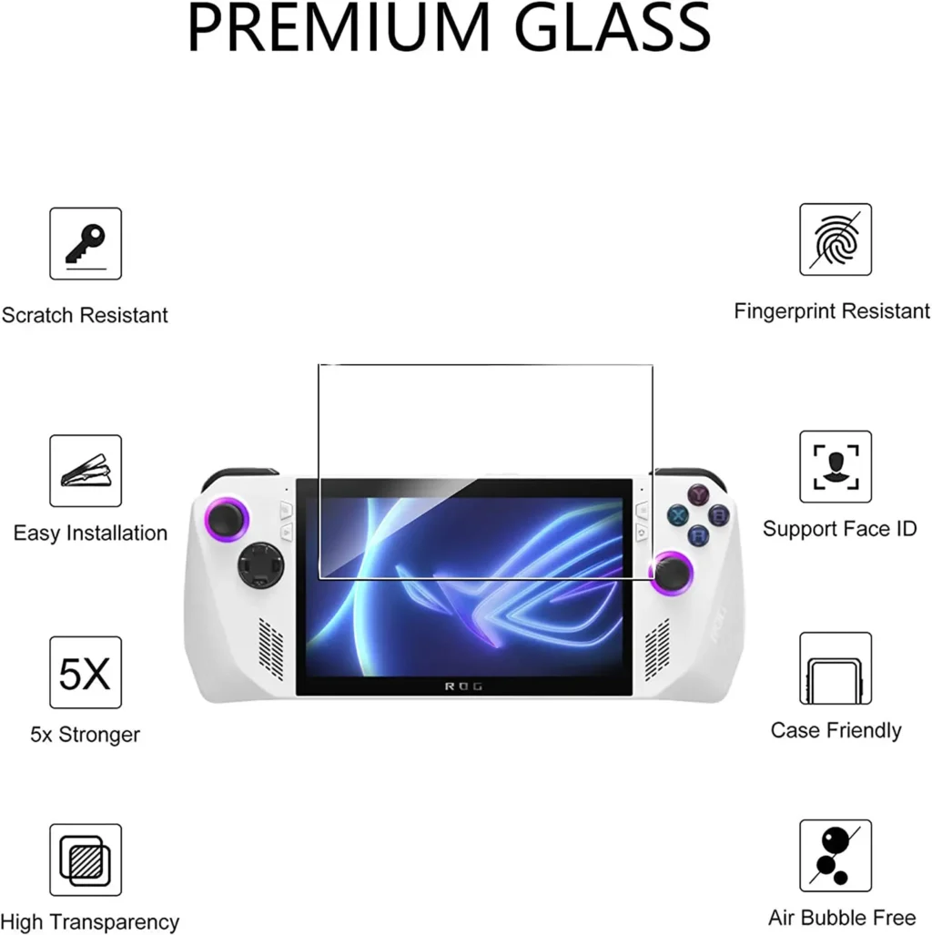 Film de protection en verre trempé anti-rayures pour Rog Ally – Image 2